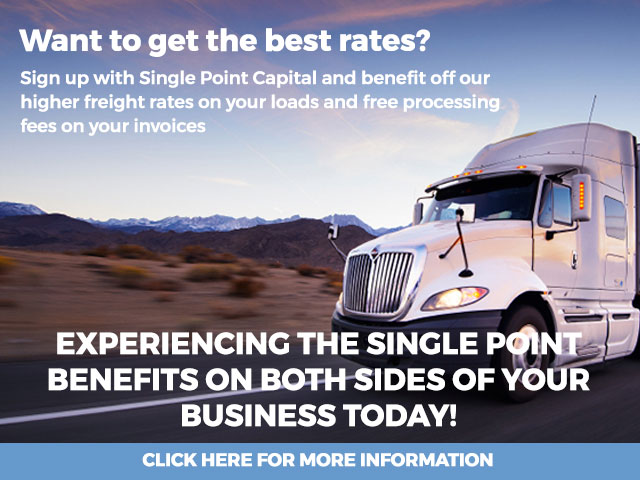 Single Point Logistics Benefits On A Semi Truck Driving Down The Highway